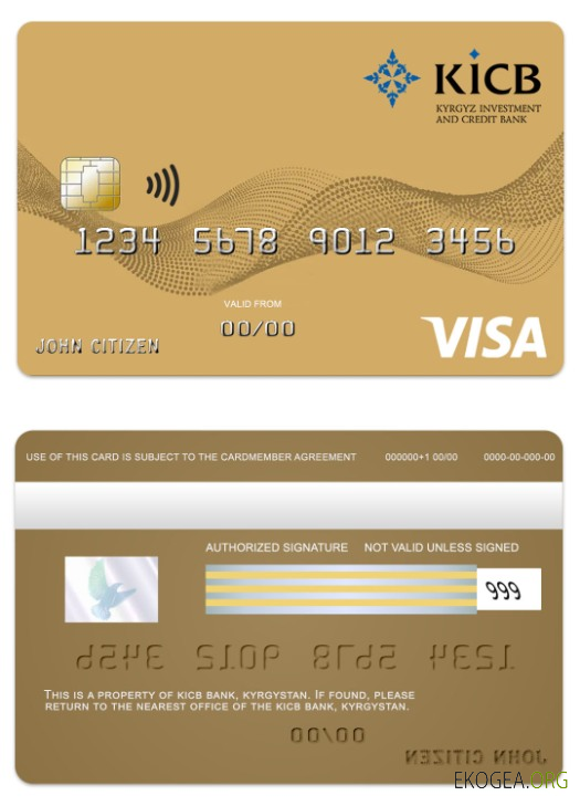 Carte Visa Gold de la KICB Bank du Kirghizistan